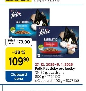 Felix Kapsičky pro kočky 12x 85 g, dva druhy