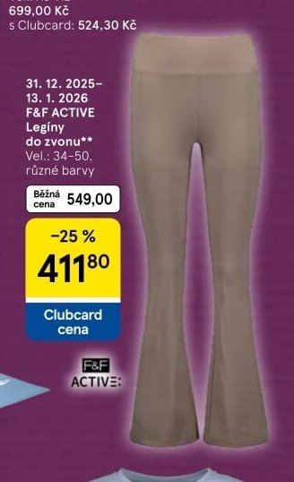 F&F ACTIVE Legíny do zvonu