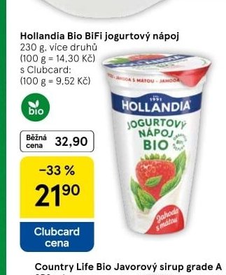Hollandia Bio BiFi jogurtový nápoj 230 g