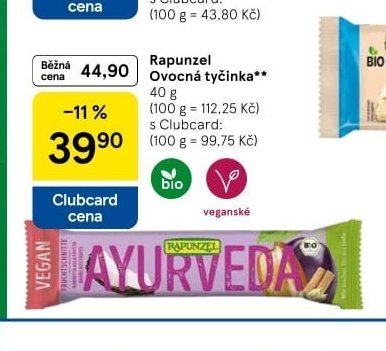 Rapunzel Ovocná tyčinka 40 g
