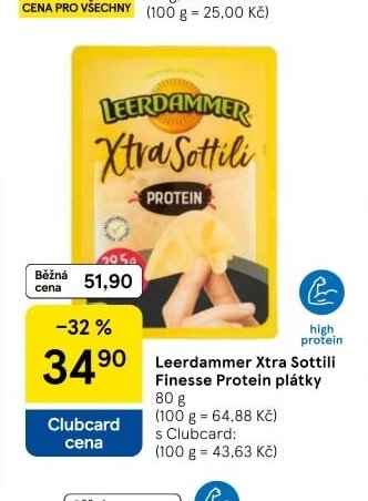 Leerdammer Xtra Sottili Finesse Protein plátky