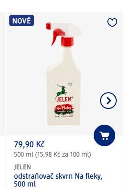 JELEN odstraňovač skvrn Na fleky, 500 ml