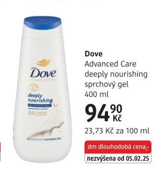 Dove Advanced Care deeply nourishing sprchový gel