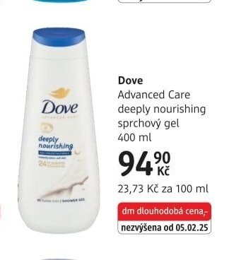 Dove Advanced Care deeply nourishing sprchový gel