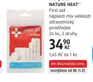FIXAplast NATURE HEAT First aid náplasti