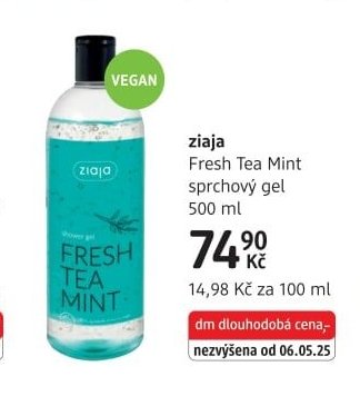 Ziaja Fresh Tea Mint sprchový gel 500 ml