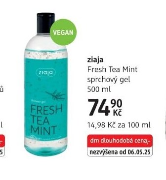 Ziaja Fresh Tea Mint sprchový gel 500 ml