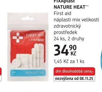 FIXAplast NATURE HEAT First aid náplasti mix velikostí