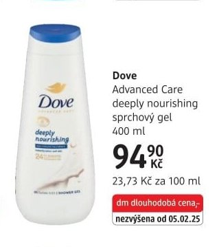 Dove Advanced Care deeply nourishing sprchový gel