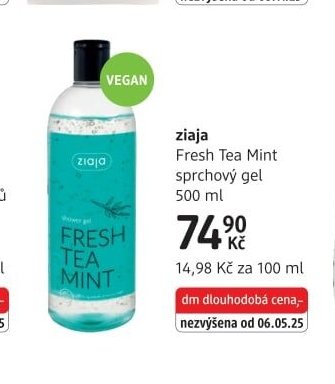 ziaja Fresh Tea Mint sprchový gel
