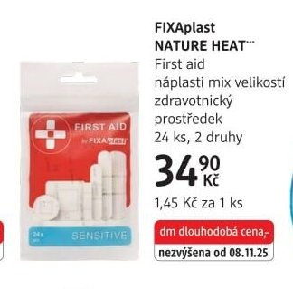 FIXAplast NATURE HEAT First aid náplasti mix velikostí 24 ks