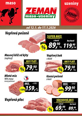 aktuální leták ZEMAN maso - uzeniny 12.1.2026-17.1.2026