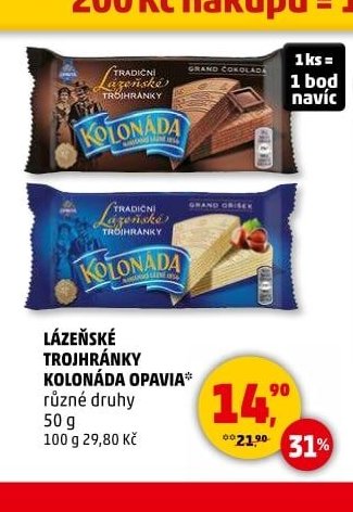 Lázeňské trojhránky Kolonáda Opavia různé druhy 50 g