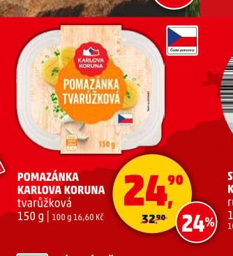 POMAZÁNKA KARLOVA KORUNA tvarůžková 150 g