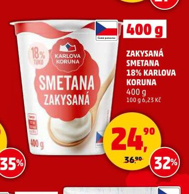 ZAKYSANÁ SMETANA 18% KARLOVA KORUNA 400 g