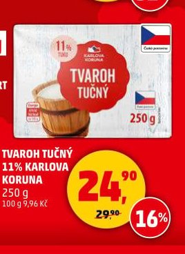 TVAROH TUČNÝ 11% KARLOVA KORUNA 250 g