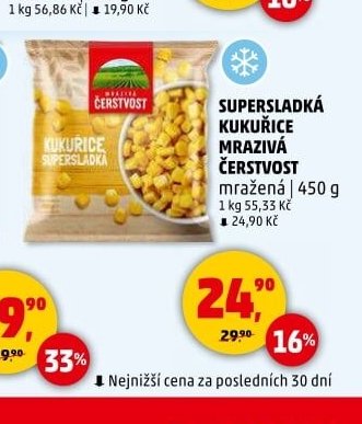 SUPERSLADKÁ KUKUŘICE MRAZIVÁ ČERSTVOST