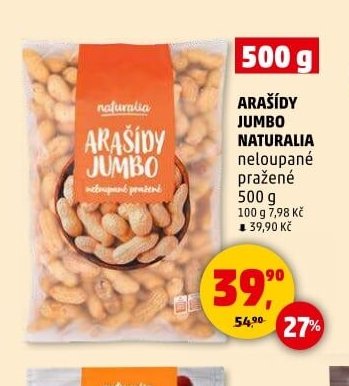 ARAŠÍDY JUMBO NATURALIA 500 g