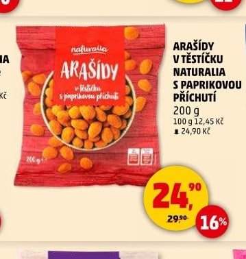ARAŠÍDY V TĚSTÍČKU NATURALIA 200 g