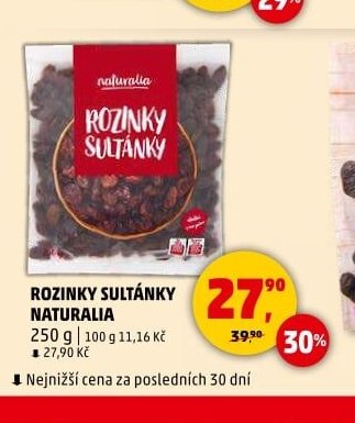 ROZINKY SULTÁNKY NATURALIA 250 g