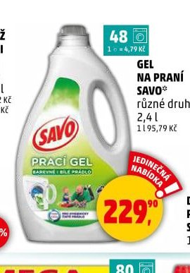 GEL NA PRANÍ SAVO různé druhy
