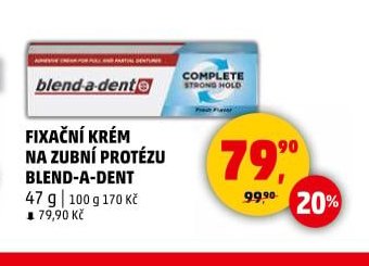 FIXAČNÍ KRÉM NA ZUBNÍ PROTÉZU BLEND-A-DENT