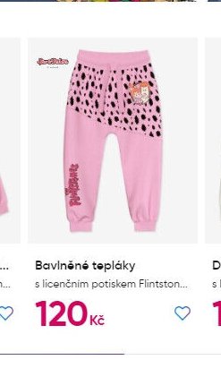 Bavlněné tepláky s licenčním potiskem Flintstones