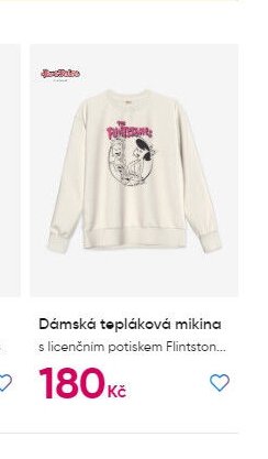 Dámská tepláková mikina s licenčním potiskem Flintstones