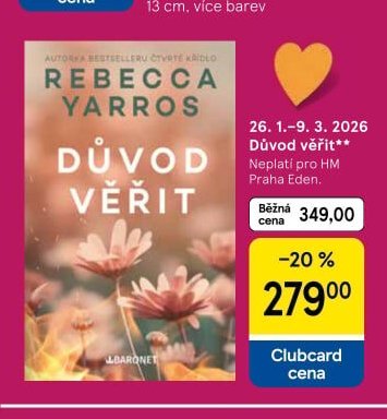 Kniha Důvod věřit (Rebecca Yarros)