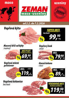 aktuální leták ZEMAN maso - uzeniny 2.2.2026-7.2.2026