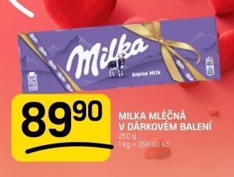 Milka mléčná v dárkovém balení