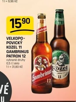 Velkopopovický Kozel 11 / Gambrinus Patron 12
