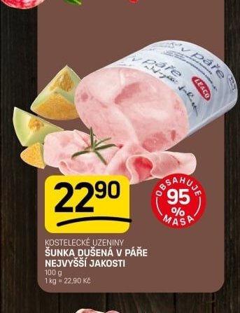 Kostelecké uzeniny Šunka dušená v páře