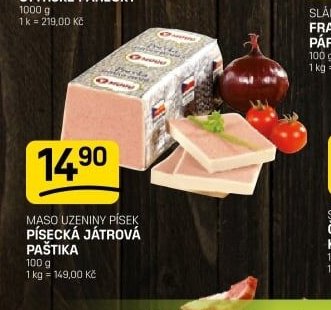 Maso Uzeniny Písek Písecká játrová paštika