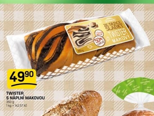 Twister s náplní makovou