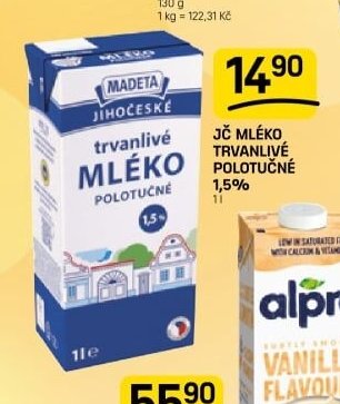 JČ MLÉKO TRVANLIVÉ POLOTUČNÉ