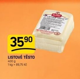 LISTOVÉ TĚSTO