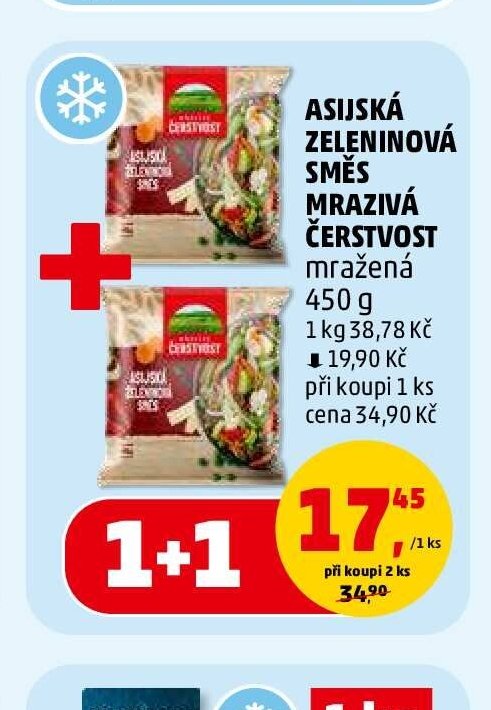 ASIIJSKÁ ZELENINOVÁ SMĚS MRAZIVÁ ČERSTVOST mražená