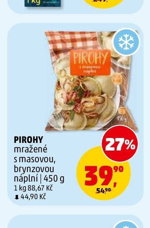 PIROHY mražené s masovou, brynzovou náplní