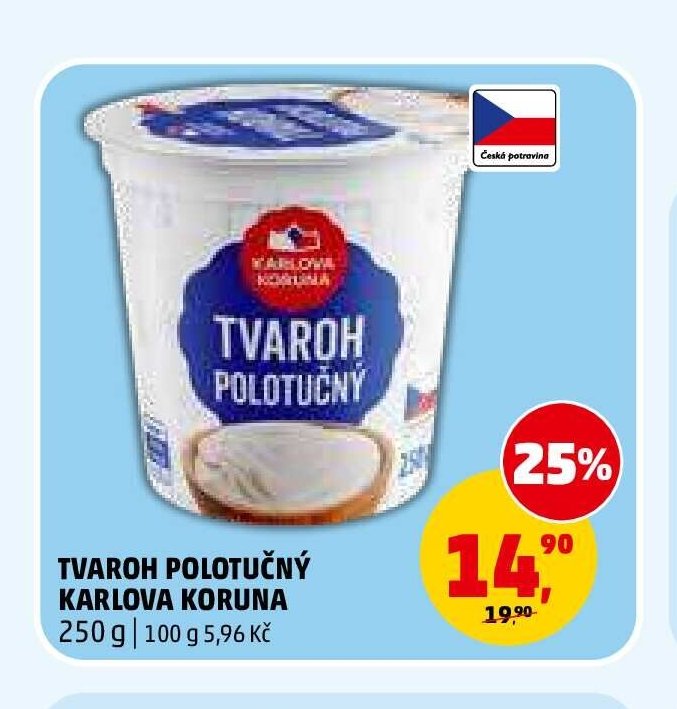 Tvaroh polotučný Karlova Koruna