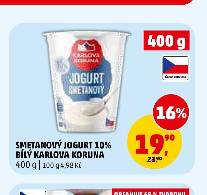 Smetanový jogurt 10% bílý Karlova Koruna