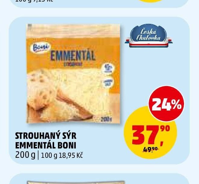 Strouhaný sýr Emmentál Boni