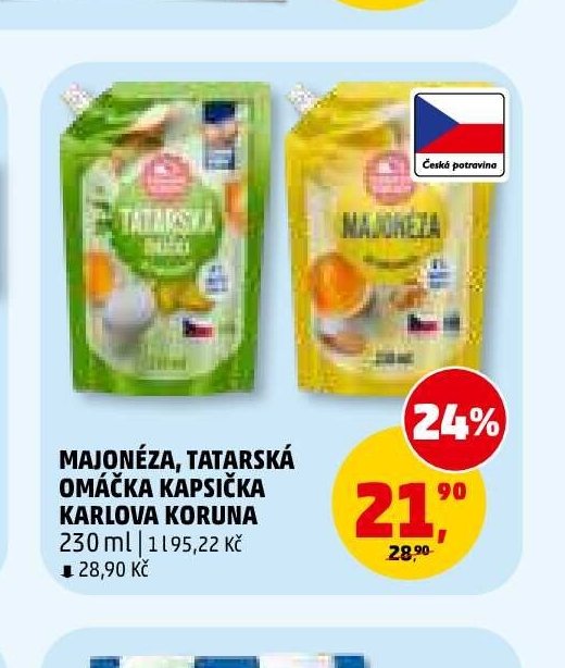 Majonéza, tatarská omáčka kapsička Karlova Koruna