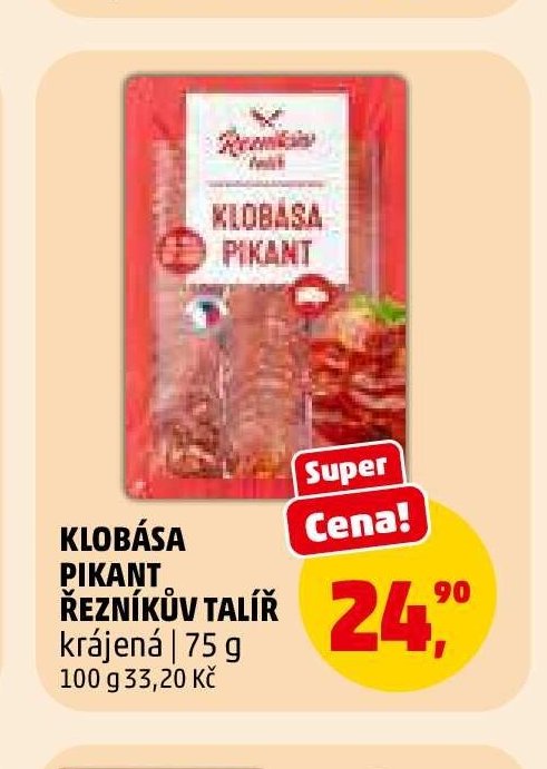 Klobása pikant Řezníkův talíř