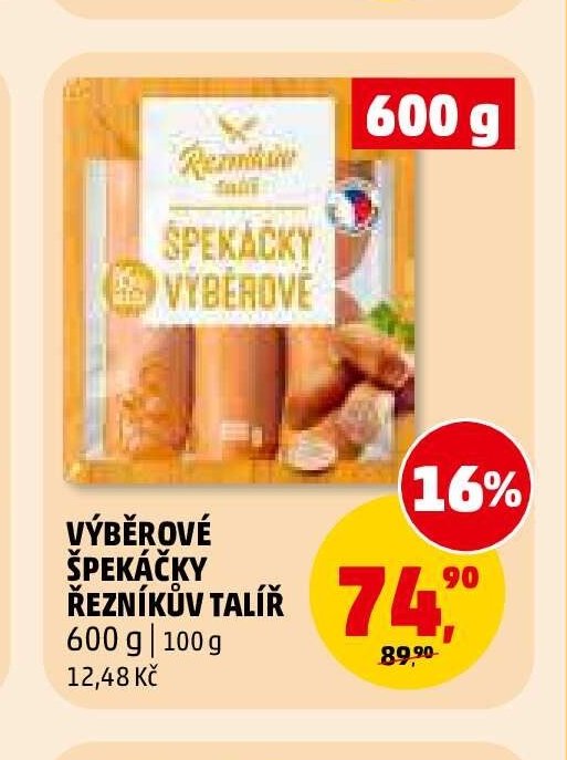 Výběrové špekáčky Řezníkův talíř