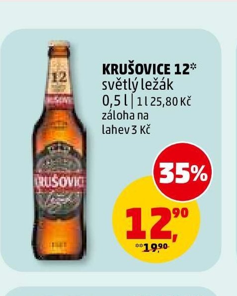 KRUŠOVICE 12* světlý ležák 0,5 l