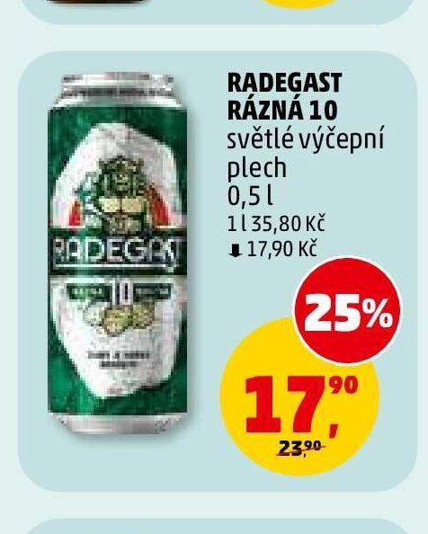 RADEGAST RÁZNÁ 10 světlé výčepní plech 0,5 l