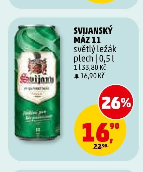 SVIJANSKÝ MÁZ 11 světlý ležák plech 0,5 l
