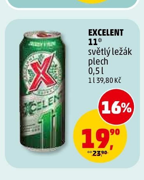EXCELENT 11* světlý ležák plech 0,5 l