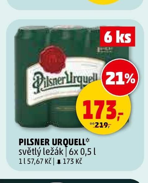 PILSNER URQUELL* světlý ležák 6x 0,5 l